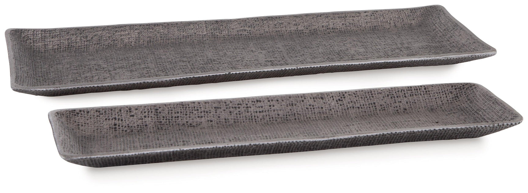Garekton Pewter Finish Tray (Set Of 2) - Ella Furniture