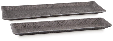 Garekton Pewter Finish Tray (Set Of 2) - Ella Furniture