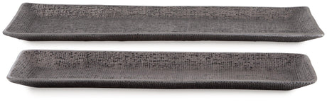 Garekton Pewter Finish Tray (Set Of 2) - Ella Furniture