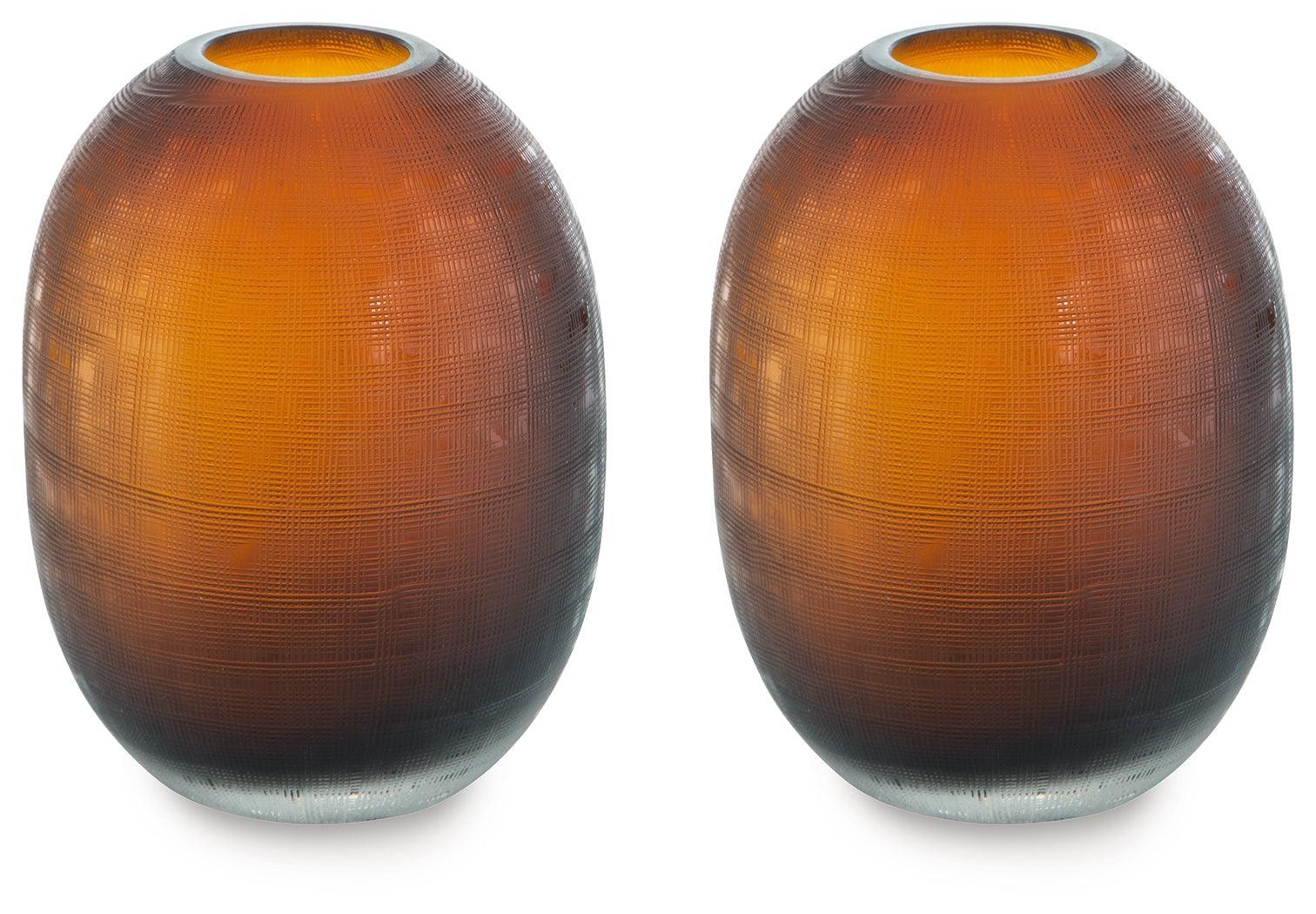 Embersen Amber Vase (Set Of 2) - Ella Furniture