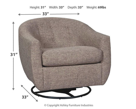 Upshur Taupe Accent Chair - Ella Furniture