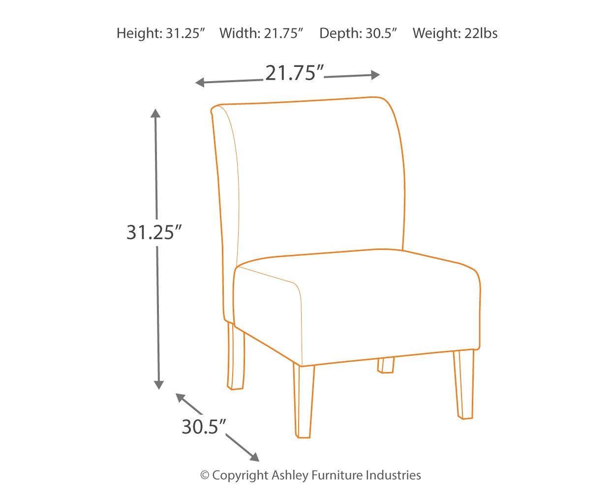 Triptis Charcoal Accent Chair - Ella Furniture