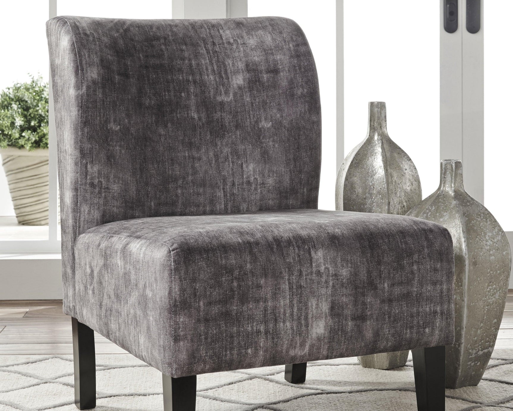 Triptis Charcoal Accent Chair - Ella Furniture