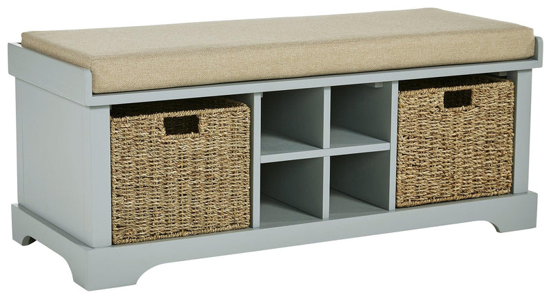 Dowdy Gray Storage Bench - Ella Furniture