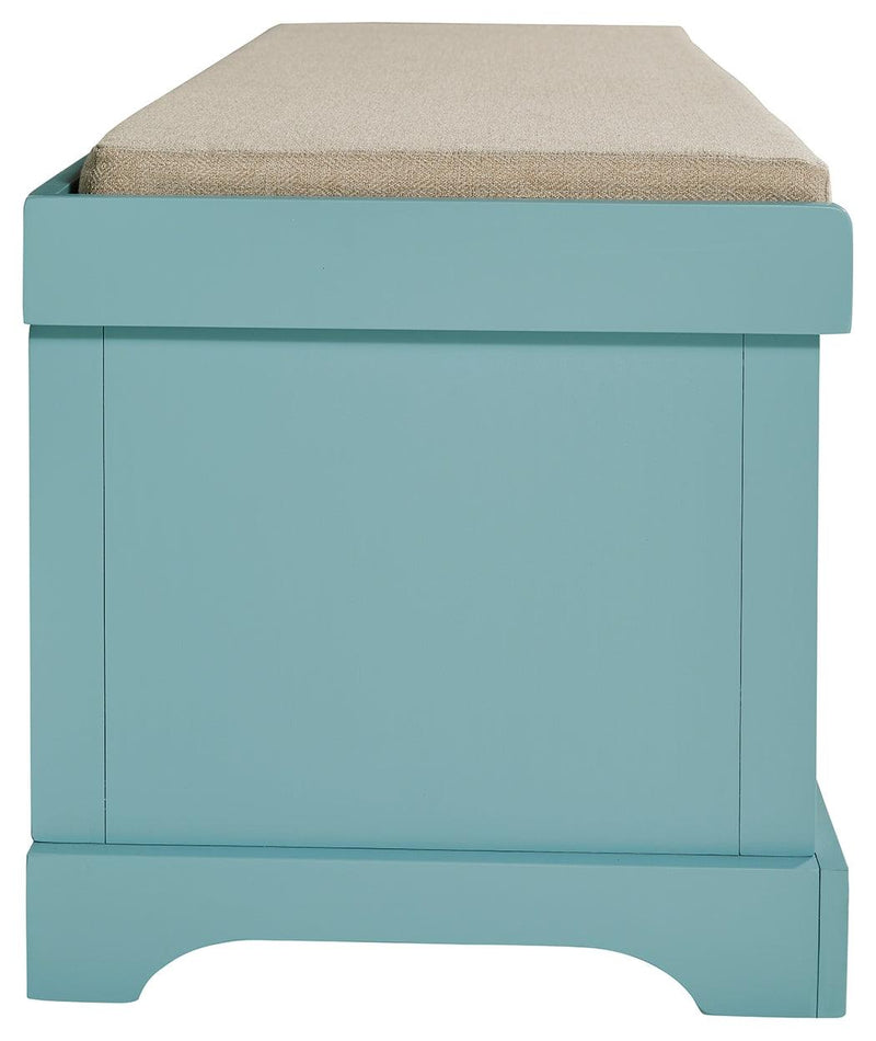 Dowdy Teal Storage Bench - Ella Furniture
