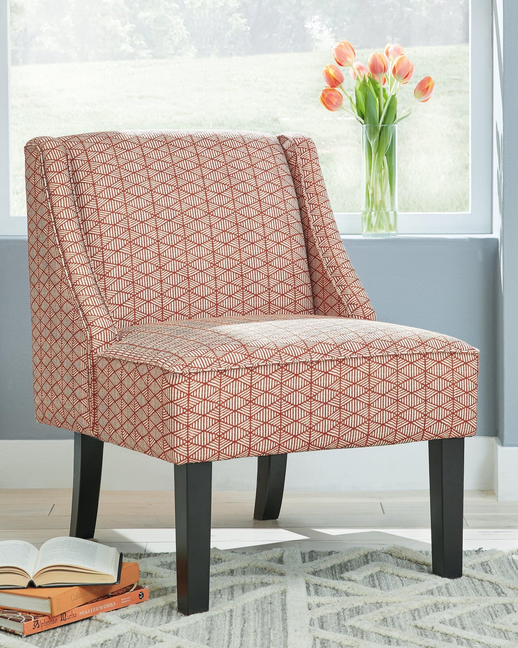 Janesley Orange/cream Accent Chair - Ella Furniture