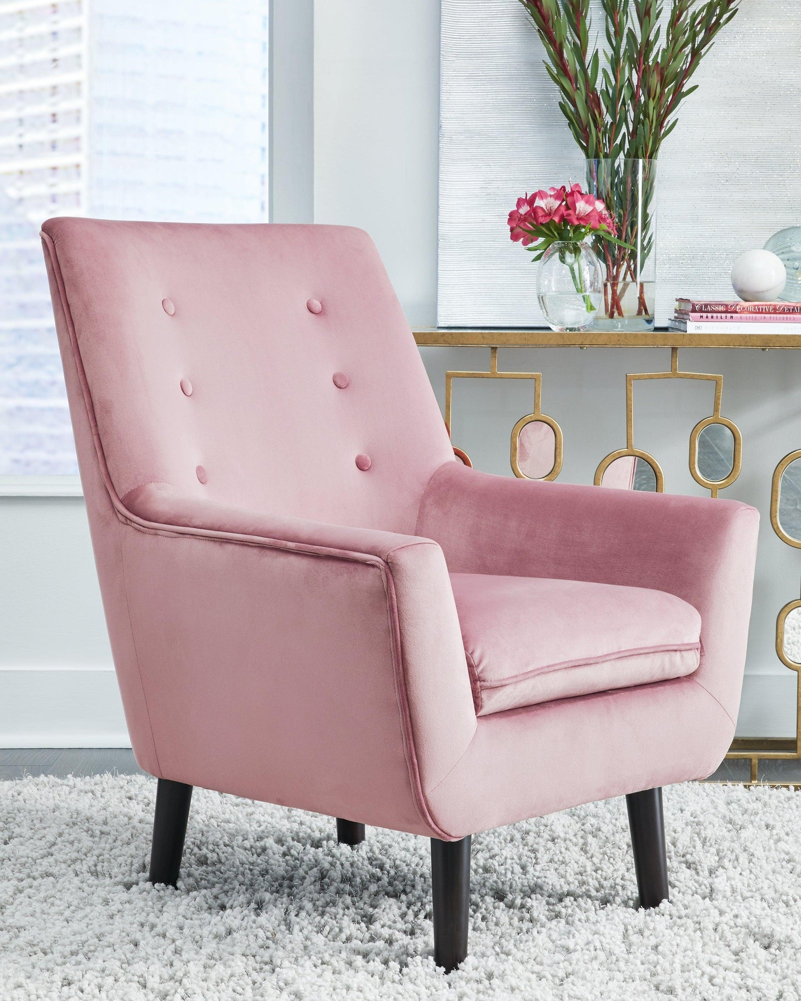 Zossen Pink Accent Chair - Ella Furniture