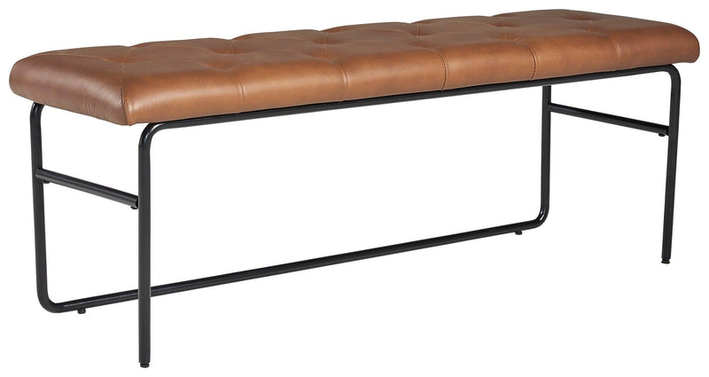 Donford Brown/Black Upholstered Accent Bench