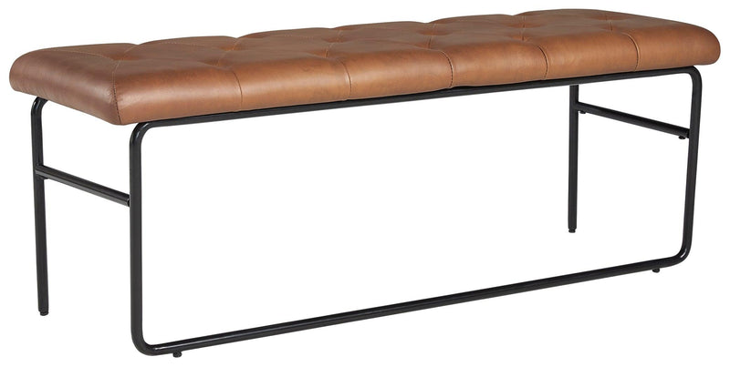 Donford Brown/Black Upholstered Accent Bench