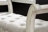 Realyn Antique White Accent Bench - Ella Furniture