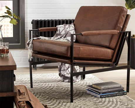 Puckman Brown/silver Finish Accent Chair - Ella Furniture