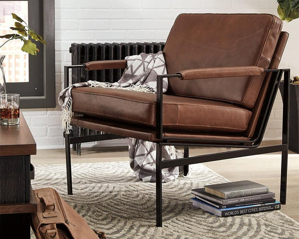 Puckman Brown/silver Finish Accent Chair - Ella Furniture