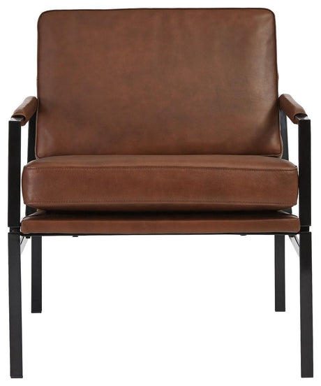 Puckman Brown/silver Finish Accent Chair - Ella Furniture