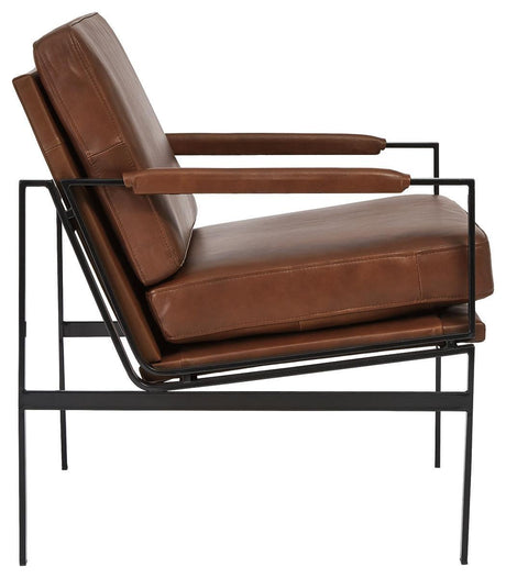 Puckman Brown/silver Finish Accent Chair - Ella Furniture