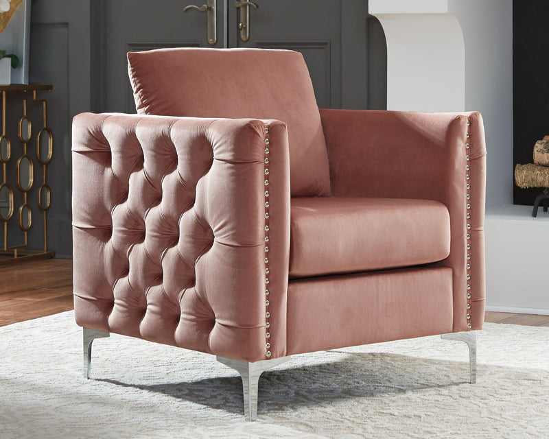 Lizmont Blush Pink Accent Chair - Ella Furniture