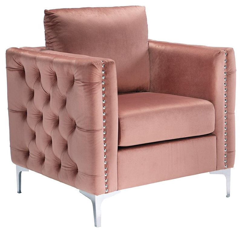 Lizmont Blush Pink Accent Chair - Ella Furniture