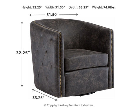 Brentlow Distressed Black Accent Chair - Ella Furniture