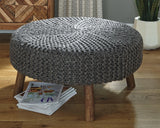 Jassmyn Charcoal Oversized Accent Ottoman - Ella Furniture