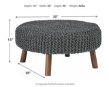 Jassmyn Charcoal Oversized Accent Ottoman - Ella Furniture