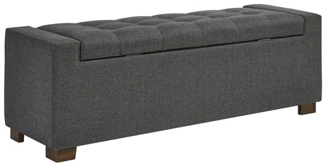 Cortwell Gray Storage Bench - Ella Furniture