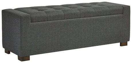 Cortwell Gray Storage Bench - Ella Furniture
