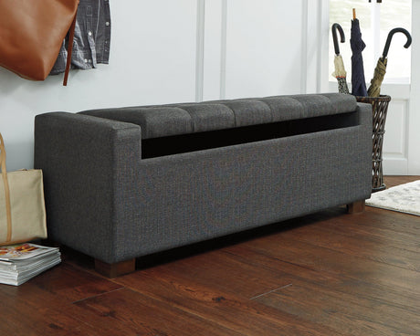 Cortwell Gray Storage Bench - Ella Furniture