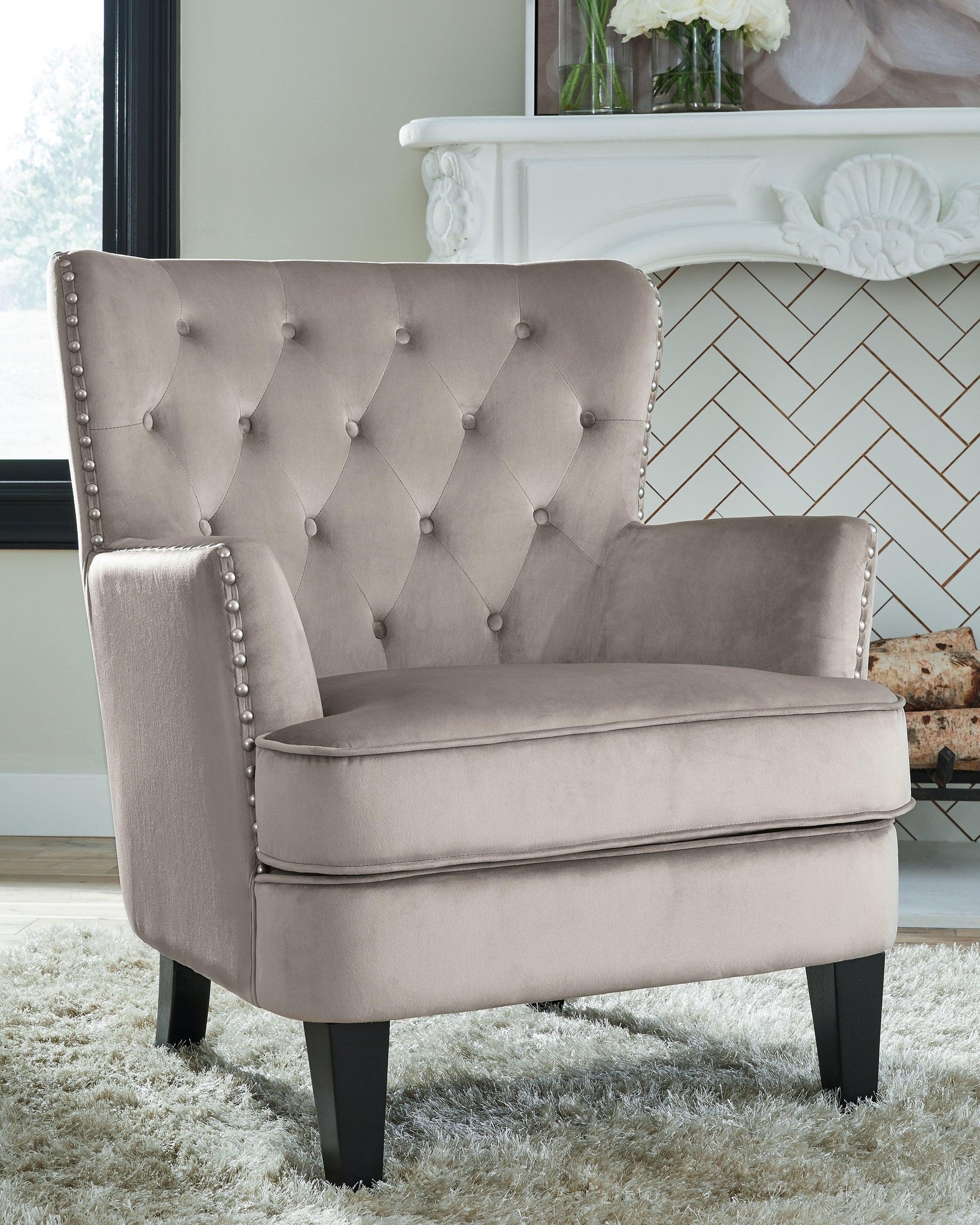 Romansque Beige Accent Chair - Ella Furniture