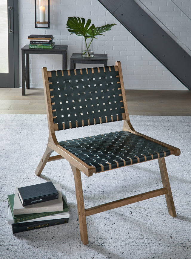 Fayme Light Brown/Black Accent Chair - Ella Furniture