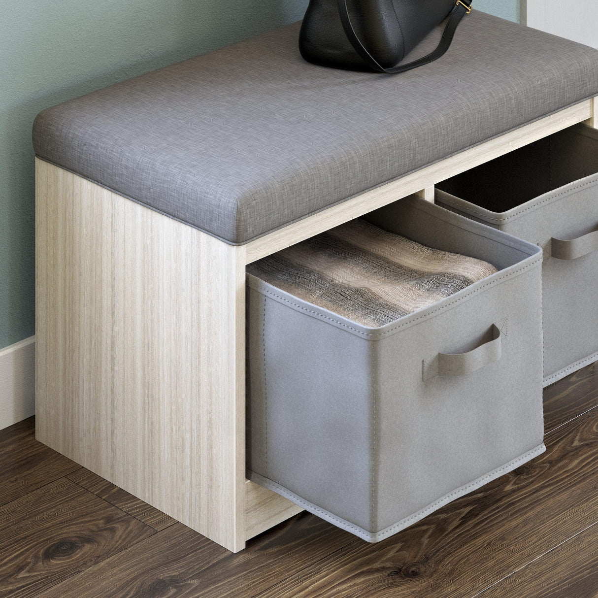 Blariden Gray/natural Storage Bench - Ella Furniture