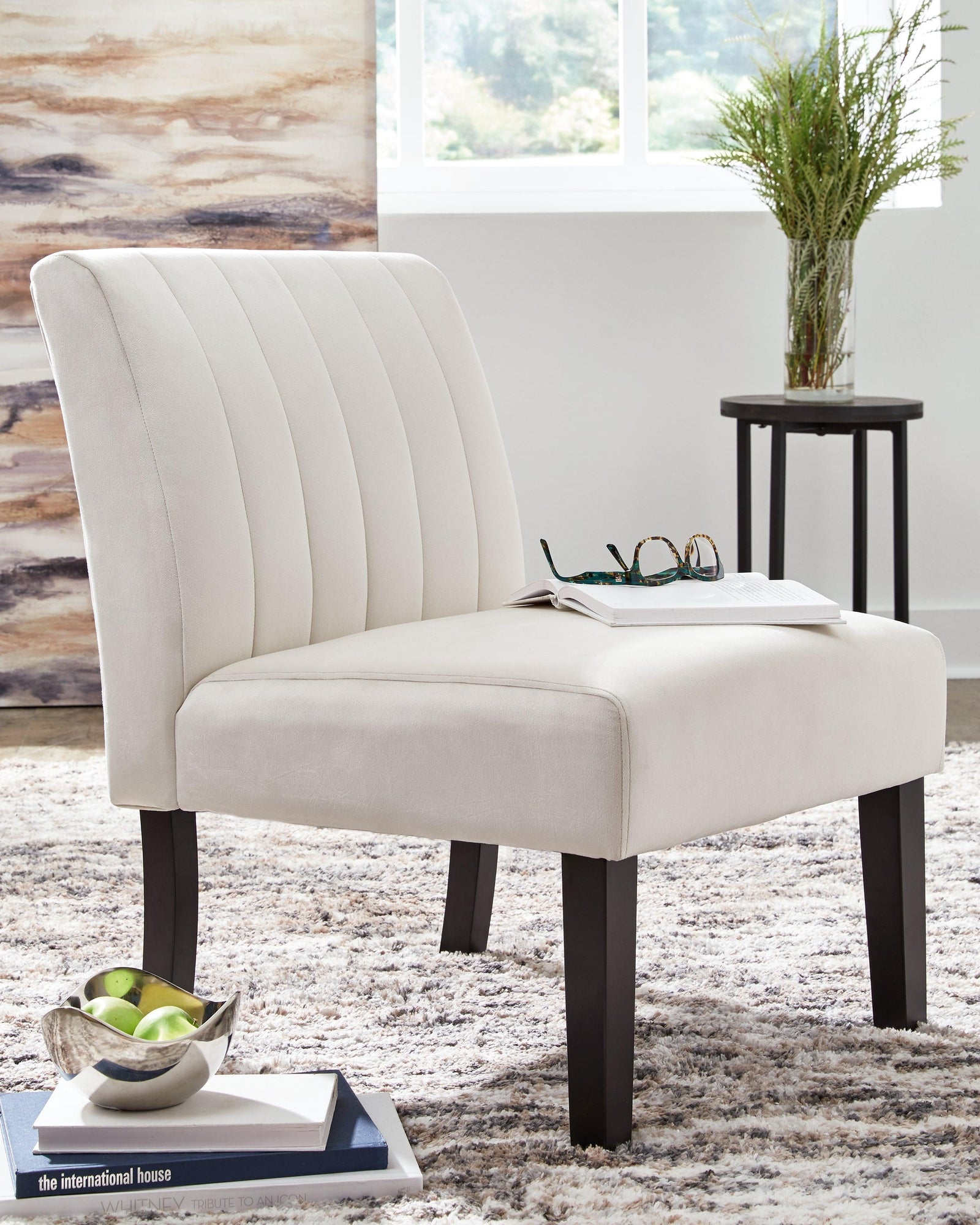 Hughleigh Light Beige Accent Chair - Ella Furniture