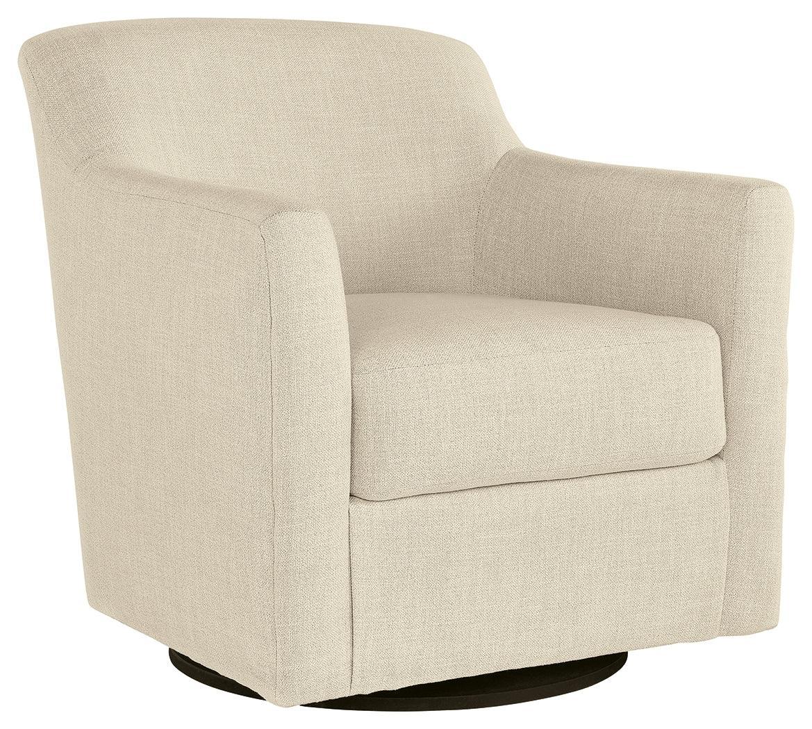 Bradney Linen Swivel Accent Chair - Ella Furniture