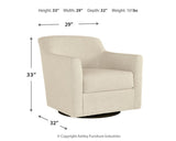 Bradney Linen Swivel Accent Chair - Ella Furniture