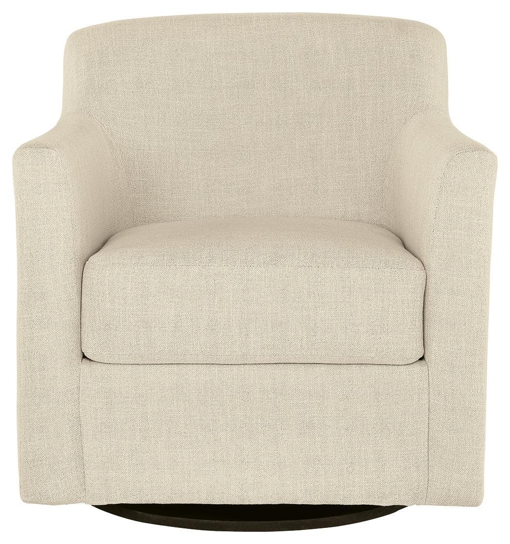 Bradney Linen Swivel Accent Chair - Ella Furniture