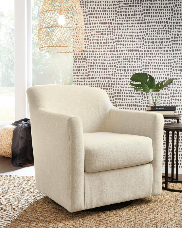 Bradney Linen Swivel Accent Chair - Ella Furniture