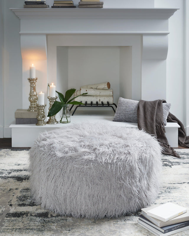 Galice Light Gray Oversized Accent Ottoman - Ella Furniture