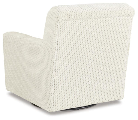Herstow Ivory Swivel Glider Accent Chair - Ella Furniture