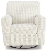 Herstow Ivory Swivel Glider Accent Chair - Ella Furniture