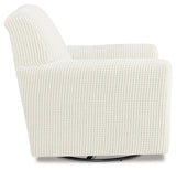 Herstow Ivory Swivel Glider Accent Chair - Ella Furniture