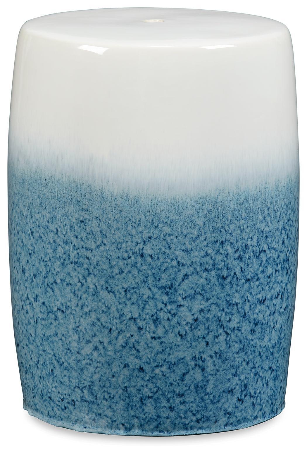 Ikegrove White/blue Stool - Ella Furniture