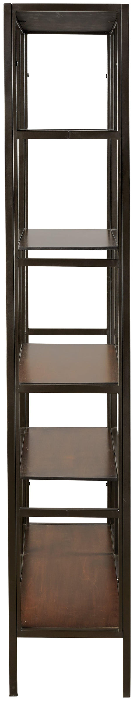 Frankwell Brown/Black Bookcase - Ella Furniture