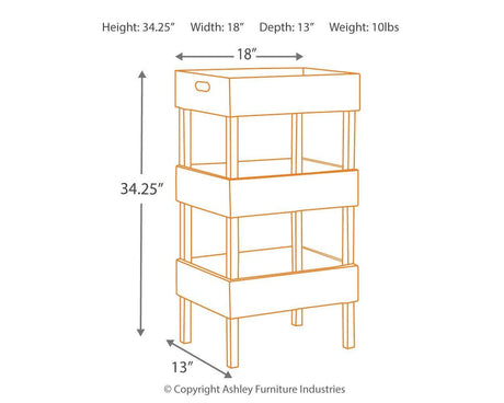 Yulton Antique White Storage Shelf - Ella Furniture
