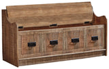 Garrettville Brown Storage Bench - Ella Furniture