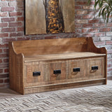 Garrettville Brown Storage Bench - Ella Furniture