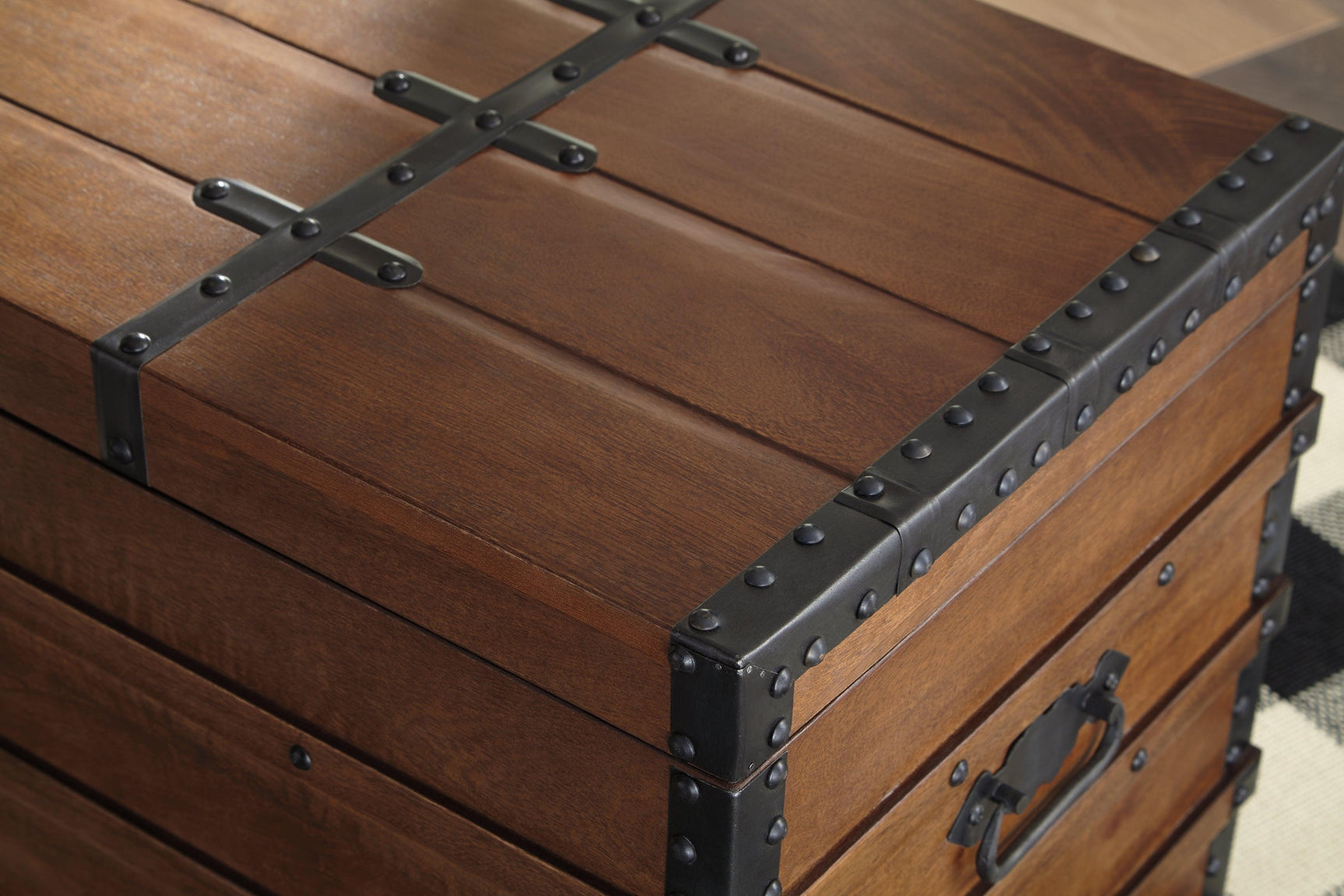 Kettleby Brown Storage Trunk - Ella Furniture