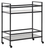 Kailman Black Bar Cart - Ella Furniture