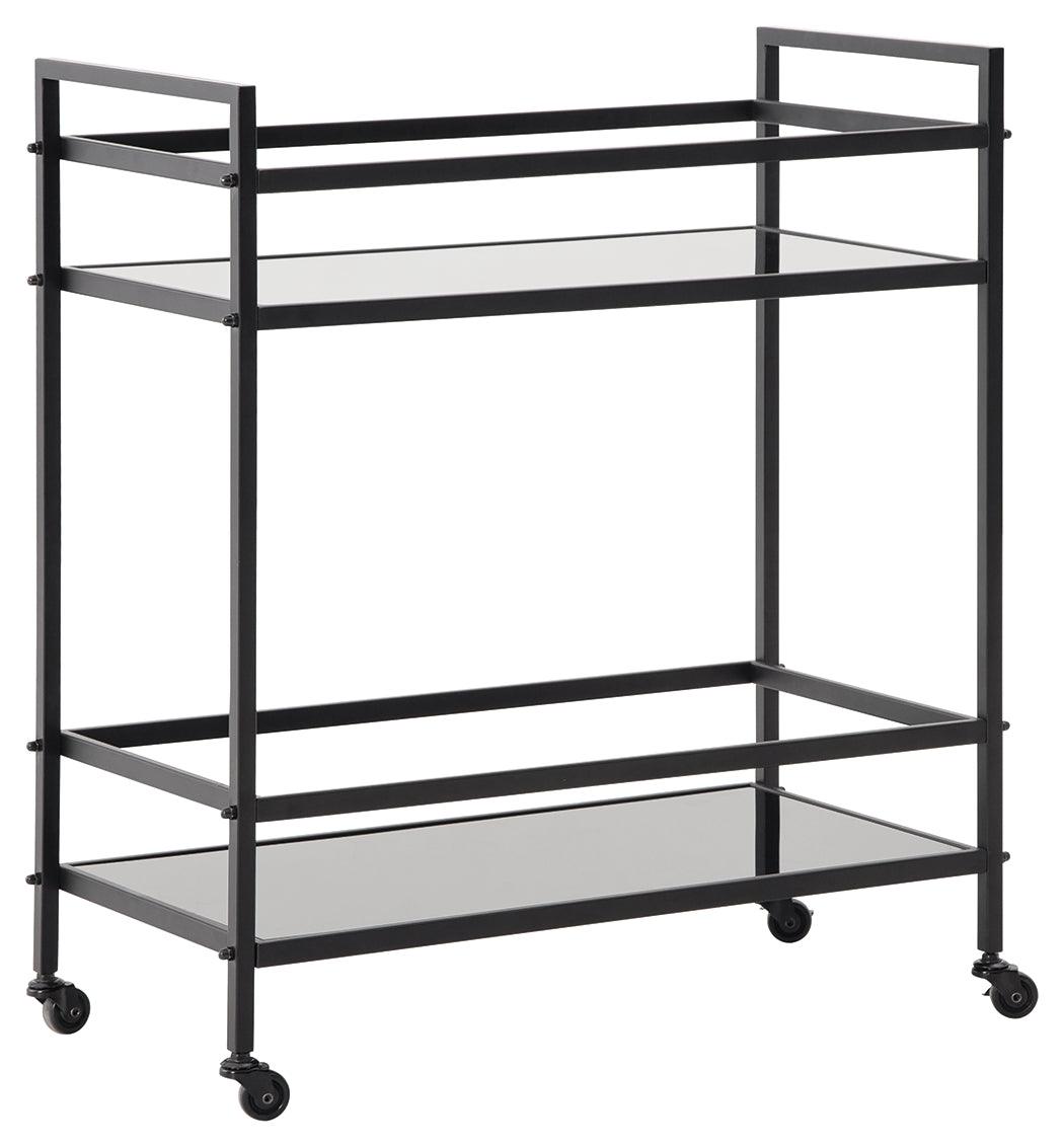 Kailman Black Bar Cart - Ella Furniture