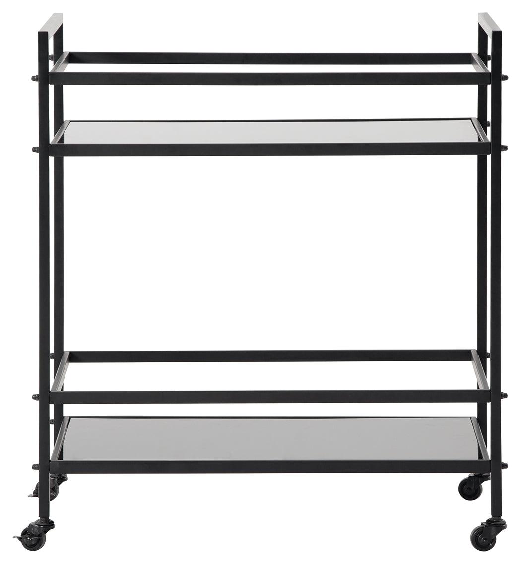 Kailman Black Bar Cart - Ella Furniture