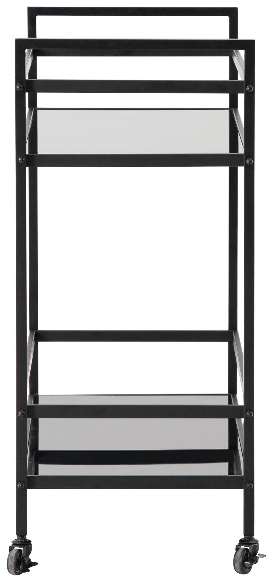 Kailman Black Bar Cart - Ella Furniture