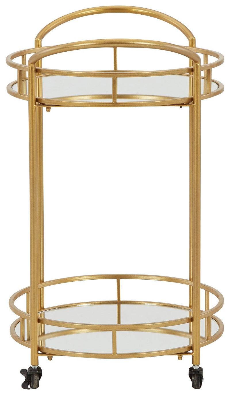 Wynora Gold Bar Cart - Ella Furniture