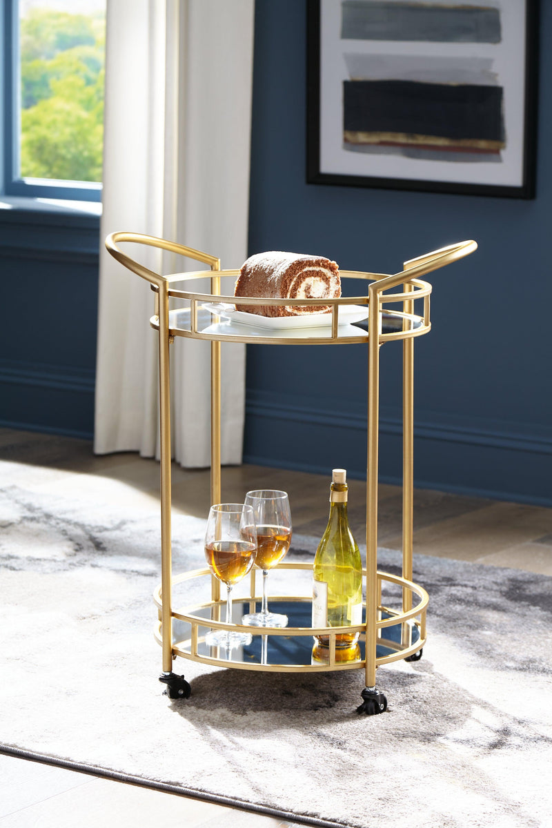 Wynora Gold Bar Cart - Ella Furniture
